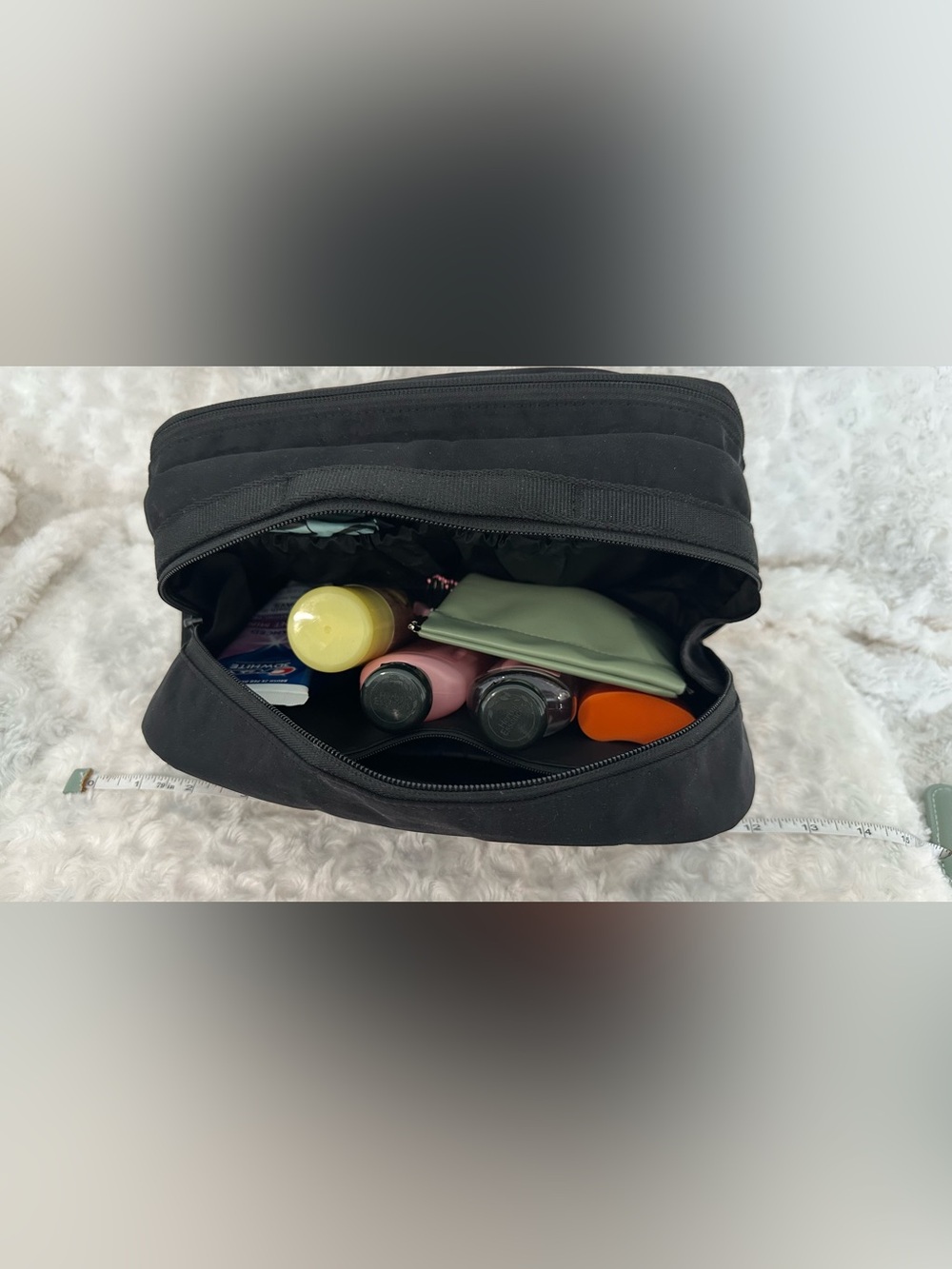 (NWT) BEIS Black Travel Cosmetic Toiletry Bag - Picture 7 of 8